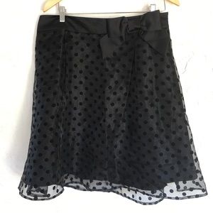 Women's ELLE Flocked Dot A-Line Skirt Size 14